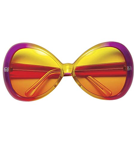 shoperama 70er Jahre Sugar Babe Hippie Sonnenbrille für Damen Pink/Gelb Brille XXL-Shades groß Flower Power Beachparty von shoperama