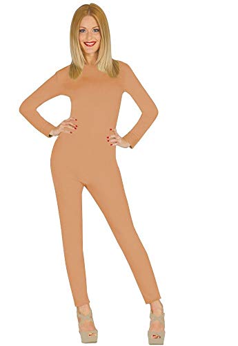 shoperama Basic Langarm Bodysuit für Damen-Kostüme Kostüm-Zubehör Ballett Tanz Catsuit Jumpsuit Overall Karneval Fasching, Farbe:Haut, Größe:S/M von shoperama