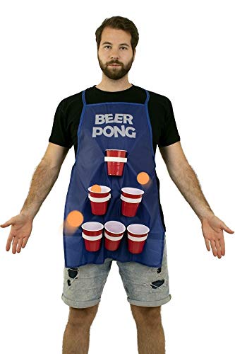 shoperama Bier Pong Trinkspiel Schürze 6 Becher 3 Bälle Damen Herren Kostüm JGA Party von shoperama