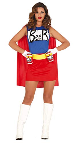 shoperama Damen-Kostüm Simpsons Bierfrau Kleid mit Dosenhalter-Gürtel Duff Beer Man Woman Biermann Bier-Mann Bier-Frau, Größe:L von shoperama