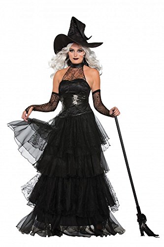 shoperama Ember Witch Deluxe Damen-Kostüm inklusive Hut Halloween Hexe Korsage, Größe: XS/S von shoperama