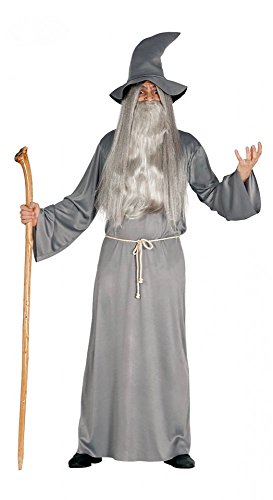 shoperama Gandalf Herren-Kostüm graues Gewand Hut Gürtel Zauberer Hexer Magier, Größe:L von shoperama