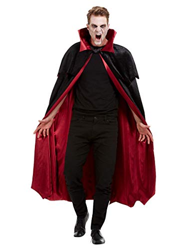 shoperama Gefütterter Vampir Samt Umhang mit Stehkragen für Damen und Herren Cape Halloween Vampirin Kostüm-Zubehör von shoperama