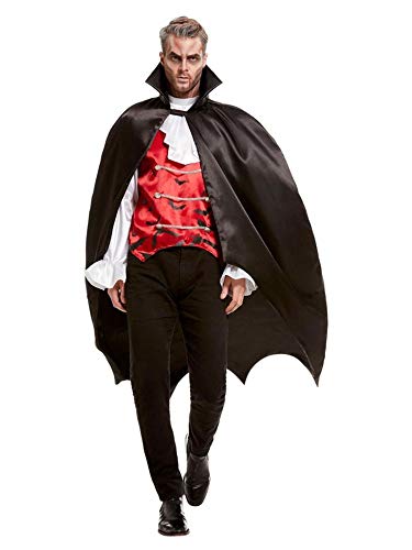 shoperama Gefütterter Vampir Satin-Umhang mit Stehkragen für Damen und Herren Cape Halloween Vampirin von shoperama