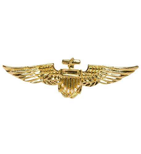 shoperama Goldenes Fliegerabzeichen Brosche Aviator Stewardess Pilot Abzeichen Anstecker von shoperama