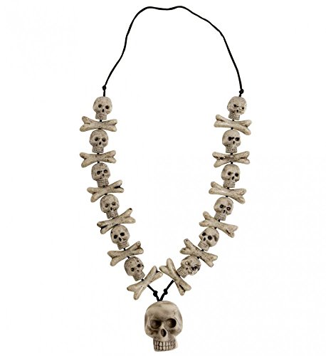 shoperama Halloween Kette mit Totenköpfen und Knochen Kostüm Zubehör Schmuck Voodoo Erwachsene von shoperama