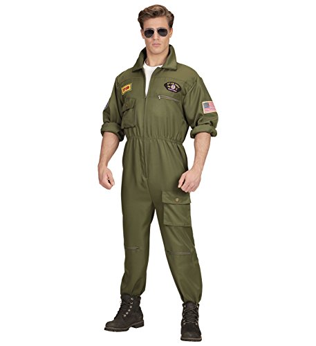 shoperama Herren-Kostüm Kampfjet Pilot Kampfflieger Piloten-Overall Jetpilot Kampfpilot Flieger Army, Größe:M von shoperama