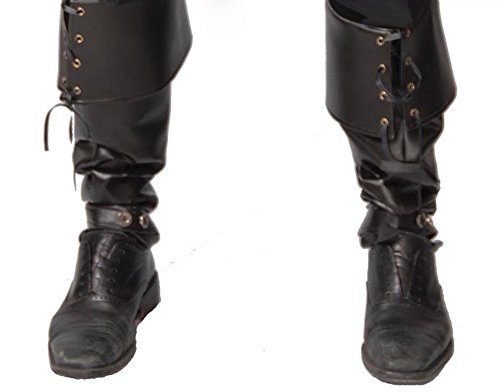 shoperama Herren Stiefel-Stulpen in Leder-Optik GUI Boot Cover für Piraten Steampunk Krieger von shoperama