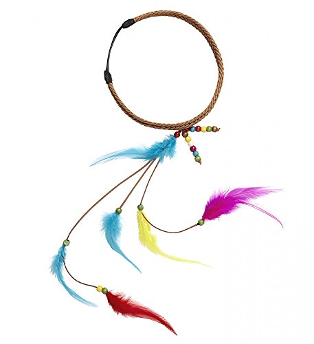 Hippie Stirnband Federn und Perlen Indianerin-Kostüm Haarschmuck Haarband WID von shoperama