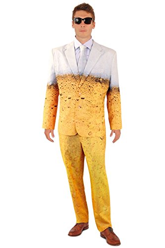 shoperama Lustiger Bier Anzug mit Krawatte Herren Kostüm Sakko Jackett Hose Karneval Party, Größe:54 von shoperama