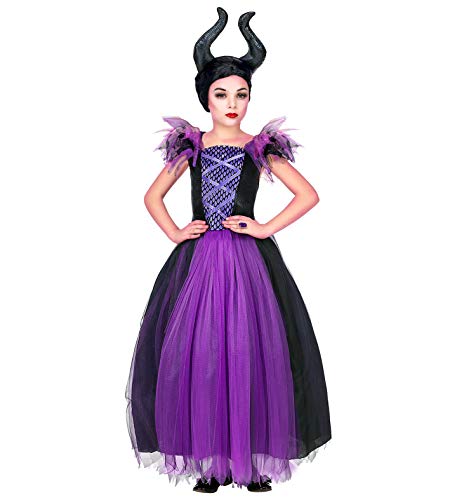 shoperama Mädchen Kostüm Maleficent Kleid und Kopfschmuck Kinder Böse Dunkle Fee Stiefmutter Königin, Größe:116-4 bis 5 Jahre von shoperama