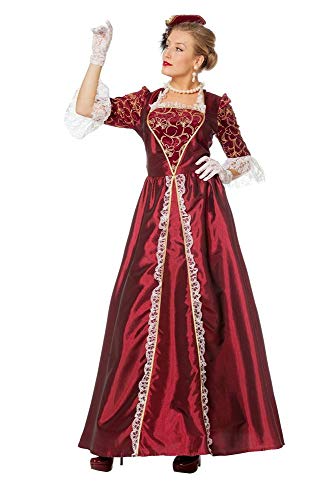 shoperama Marquise Damen Barock Rokoko Kostüm TAFT Kleid Gräfin Adlige französisch Renaissance Mätresse Madame de Pompadour Karneval, Farbe:Bordeaux, Größe:42 von shoperama