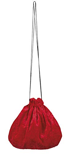 shoperama Samt-Beutel mit Zugband Tasche Täschchen Marquise Hexe Vampirin Piratin Kostüm-Zubehör Accessoire, Farbe:Rot von shoperama