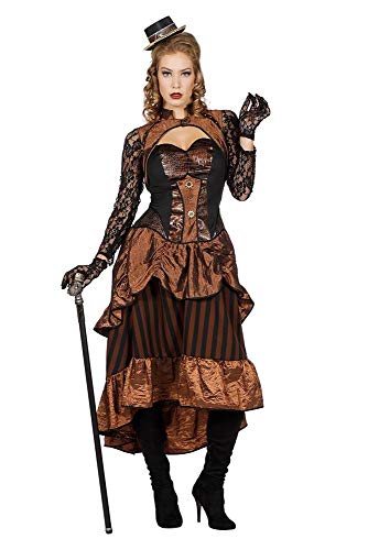 shoperama Steampunk Victoria Damen Kostüm Kleid Burning Man viktorianisch Industrial, Größe:36 von shoperama