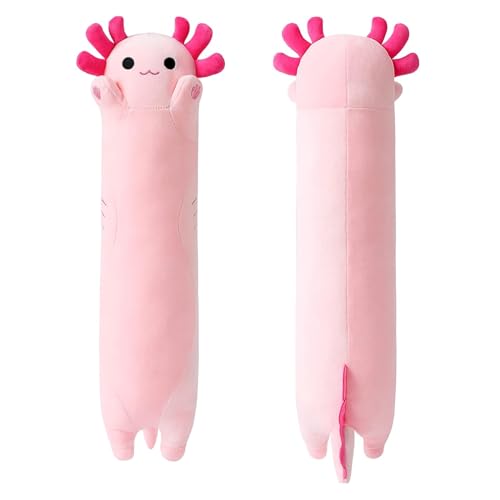 shownicer Plüschtier Axolotl Kuscheltier Stofftier Kawaii Axolotl Plüsch Kissen Spielzeug Axolotl Wurfkissen Schmusetier Geschenk für Kinder Mädchen 12+ Jahre (Rosa, 50cm) von shownicer