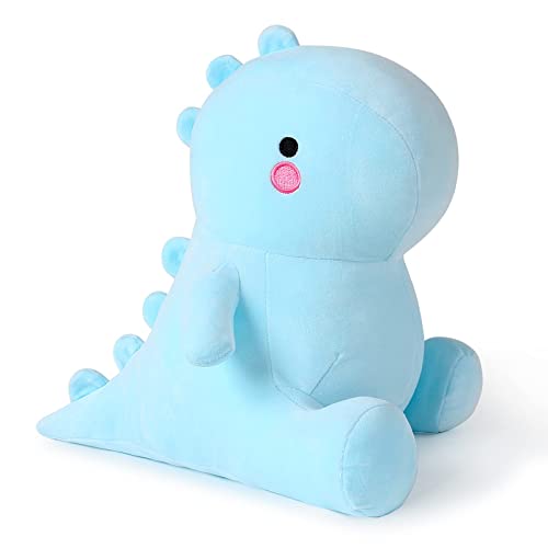 shownicer Plüschtier Dinosaurier Kuscheltier Stofftier Kawaii Dino Plüsch Kissen Spielzeug Plüschsaurier Wurfkissen Schmusetier Geschenk für Kinder Mädchen 12+ Jahre (Blau, 60cm) von shownicer