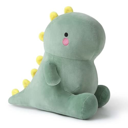 shownicer Plüschtier Dinosaurier Kuscheltier Stofftier Kawaii Dino Plüsch Kissen Spielzeug Plüschsaurier Wurfkissen Schmusetier Geschenk für Kinder Mädchen 12+ Jahre (Grün, 45cm) von shownicer