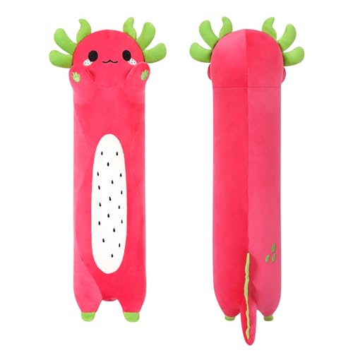 shownicer Plüschtier Axolotl Kuscheltier Stofftier Kawaii Axolotl Plüsch Kissen Spielzeug Axolotl Wurfkissen Schmusetier Geschenk für Kinder Mädchen 12+ Jahre (Rot, 50cm) von shownicer