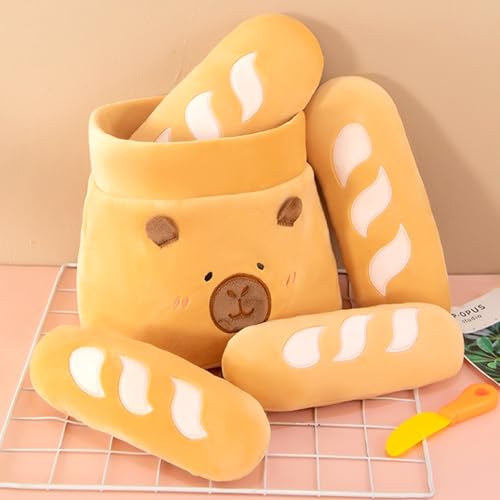 shownicer Plüschtier Baguette Kuscheltier Capybara Stofftier Kawaii Baguette Plüsch Kissen Spielzeug Wurfkissen Geschenk für Erwachsene Kinder 3+ Jahre (15cm) von shownicer