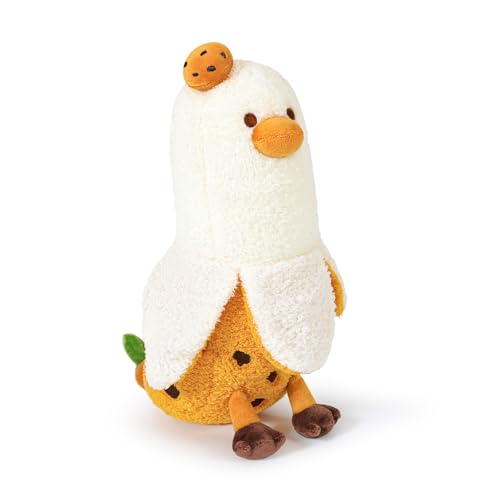 shownicer Plüschtier Banane Ente Kuscheltier Ente Stofftier Kawaii Ente Plüsch Kissen Spielzeug Wurfkissen Geschenk für Erwachsene Kinder 3+ Jahre (Braun Keks, 50cm) von shownicer