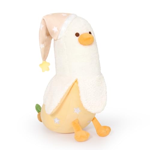 shownicer Plüschtier Banane Ente Kuscheltier Ente Stofftier Kawaii Ente Plüsch Kissen Spielzeug Wurfkissen Geschenk für Erwachsene Kinder 3+ Jahre (Gelb, 50cm) von shownicer