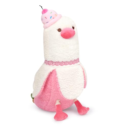 shownicer Plüschtier Banane Ente Kuscheltier Ente Stofftier Kawaii Ente Plüsch Kissen Spielzeug Wurfkissen Geschenk für Erwachsene Kinder 3+ Jahre (Rosa Kirsche, 50cm) von shownicer