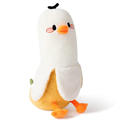 shownicer Plüschtier Banane Ente Stofftier, Kawaii Ente Plüsch, Banane Kuscheltier, Plüschkissen, Weiches Spielzeug, Wurfkissen Schmusetier, Geschenk Gefüllt für Kinder Mädchen Jungen 50cm von shownicer