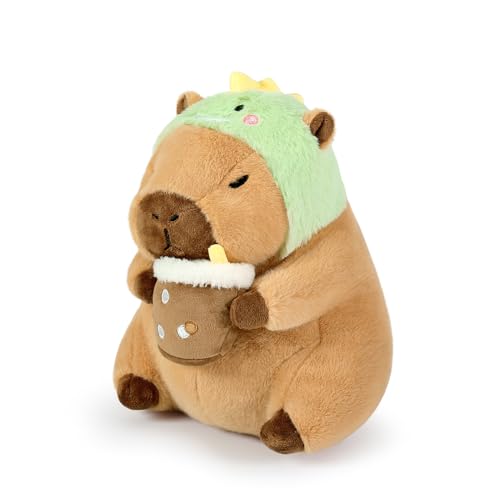 shownicer Plüschtier Capybara Kuscheltier Stofftier Kawaii Capybara Plüsch Kissen Spielzeug Wurfkissen Geschenk für Kinder Mädchen 3+ Jahre (Dinosaurier, 30cm) von shownicer