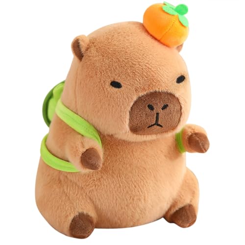 shownicer Plüschtier Capybara Kuscheltier Stofftier Kawaii Capybara Plüsch Kissen Spielzeug Wurfkissen Geschenk für Kinder Mädchen 3+ Jahre (Schildkröte&Orange, 30cm) von shownicer