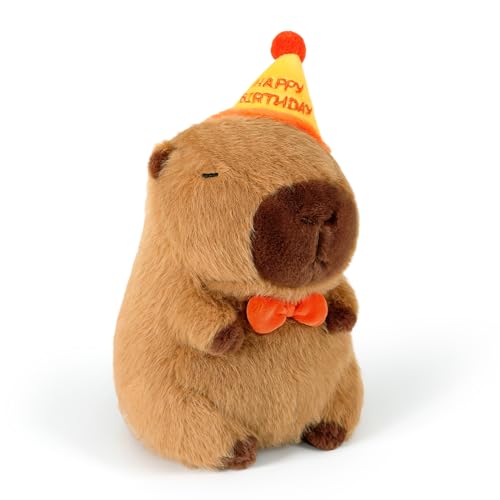 shownicer Plüschtier Capybara Kuscheltier Stofftier Kawaii Capybara Plüsch Kissen Spielzeug Wurfkissen Geschenk für Kinder Mädchen 3+ Jahre (Geburtstag, 35cm) von shownicer