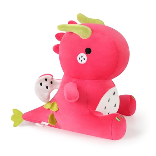 shownicer Plüschtier Dinosaurier Kuscheltier Stofftier Kawaii Dino Plüsch Kissen Spielzeug Plüschsaurier Wurfkissen Schmusetier Geschenk für Kinder Mädchen 12+ Jahre (Rot, 35cm) von shownicer