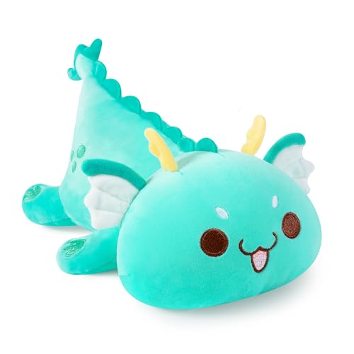 shownicer Plüschtier Drache Kuscheltier Stofftier Kawaii Drache Plüsch Kissen Spielzeug Dragon Plush Wurfkissen Geschenk für Kinder Mädchen 12+ Jahre (Blau, 25cm) von shownicer