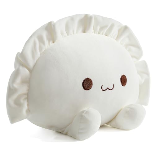 shownicer Plüschtier Dumpling Kuscheltier Stofftier Kawaii Knödel Plüsch Kissen Spielzeug Dumpling Plüsch Wurfkissen Geschenk für Kinder Mädchen 12+ Jahre (Weiß, 20cm) von shownicer