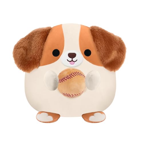 shownicer Plüschtier Hund Kuscheltier Mit Baseball Stofftier Kawaii Hund Plüsch Kissen Spielzeug Hund Wurfkissen Geschenk für Kinder Jungen 3+ Jahre (Hund & Baseball, 35cm) von shownicer