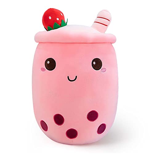 shownicer Plüschtier Stofftier Boba Tea 35cm, Kuscheltier Plüschkissen Spielzeug, Schmusetier Bubble Tea, weiches Umarmungskissen für Zuhause, kreatives Geschenk gefüllt für Kinder Mädchen Jungen von shownicer