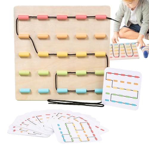 shpuuyy Farblich passendes Schnürspielzeug, Schnürspielzeug - Farblich passende Einfädel-Puzzle-Aktivitäten,Feinmotorik-Schnürspielzeug, pädagogisches Vorschul-Schnürspielzeug für und Mädchen von shpuuyy