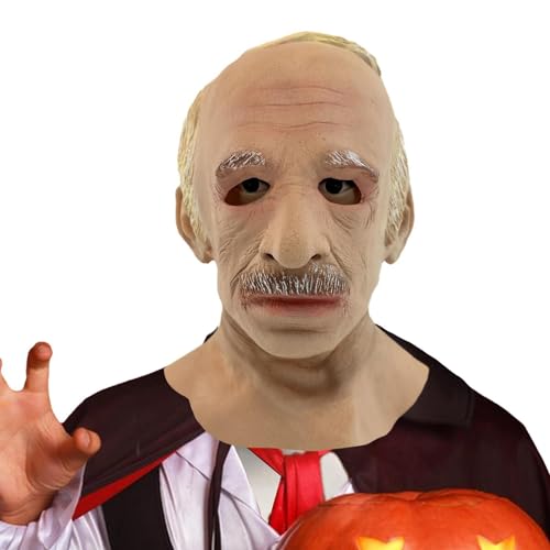 shpuuyy Halloween-Kostüme, gruselige Maske, Kostüme, Gesichtsbedeckung, Alter Mann, Zubehör, Halloween-Party, Kostüme, Gesichtsbedeckung, Terror, für Horror-Mottopartys von shpuuyy