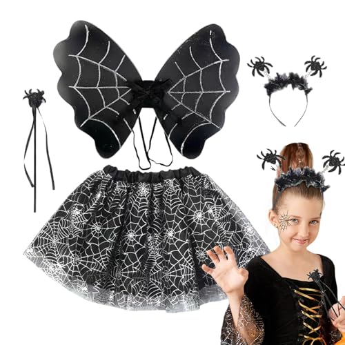 shpuuyy Kinder Halloween Kleidung Requisiten,Halloween Teufel Fledermaus Kostüm,Kostüm-Requisiten-Zubehör | Weihnachtskarnevalskostüm für Kinder, Mädchen, Kinder von shpuuyy