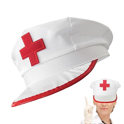 shpuuyy Krankenschwester-Kostüm für Damen, Krankenschwester-Hut Cosplay,Weiße Krankenschwestermütze Stirnband Krankenschwesterhaube | Achteckige Krankenschwestermütze, Krankenschwester-Kostümzubehör von shpuuyy