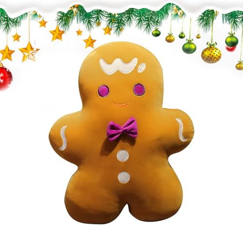 shpuuyy Lebkuchen-Gingy-Plüschspielzeug, Lebkuchenmann-Weihnachtsplüschtier - Stofftiere Kreative Plüschpuppe,Robuster und bequemer Lebkuchenmann für Männer, Frauen, Kinder von shpuuyy