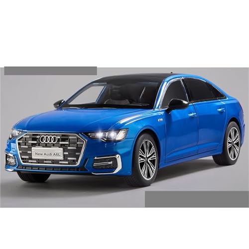 shuishuicui 1 18 für Audi A6L Panorama-Schiebedach Legierung Auto Modell Spielzeug Sammlung 11 Zoll Schreibtisch Dekoration Geschenk für Männer Jungen(Blue) von shuishuicui