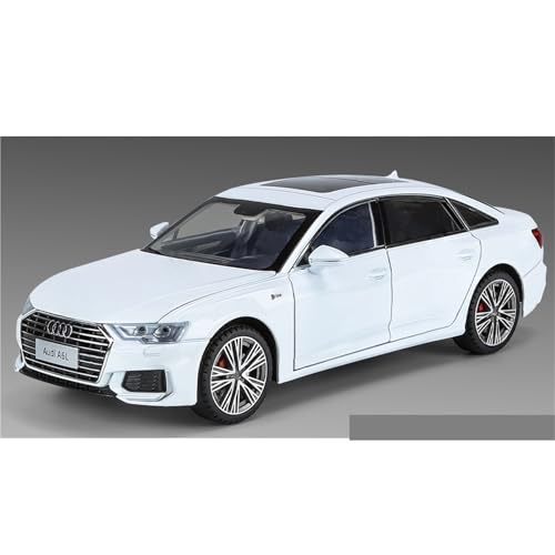 shuishuicui 1 18 für Audi A6L Panorama-Schiebedach Legierung Auto Modell Spielzeug Sammlung 11 Zoll Schreibtisch Dekoration Geschenk für Männer Jungen(White) von shuishuicui