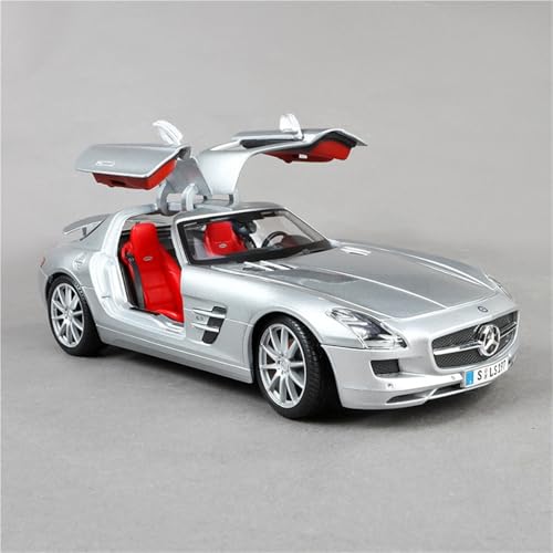 shuishuicui 1 18 für Mercedes-Benz SLS AMG Legierung Auto Modell männer Spielzeug 10 Zoll Schreibtisch Ornament Sammlung(Silver) von shuishuicui