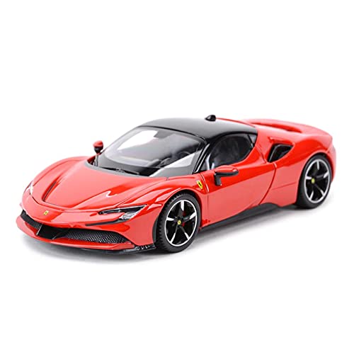 shuishuicui 1 24 Für Ferrari SF90 Stradale Schwarz Sportwagen Diecast Legierung Automodell Für Erwachsene (Rot) von shuishuicui