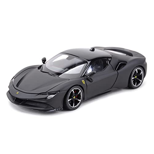 shuishuicui 1 24 Für Ferrari SF90 Stradale Schwarz Sportwagen Diecast Legierung Automodell Für Erwachsene (Schwarz) von shuishuicui