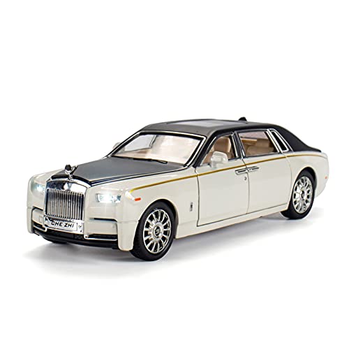 shuishuicui 1 24 Für Rolls Royce Alloy Diecast Pull Back Automodell Mit Sound-Licht Für Display-Ornamente(Weiß) von shuishuicui