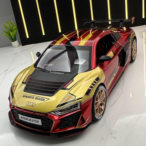 shuishuicui 1 24 für Audi R8 Track Edition Legierungsautomodell Miniaturisiertes 8-Zoll-dekoratives Schreibtisch-Sammlungsspielzeug für Gedenken an die Männerjungen(Red) von shuishuicui