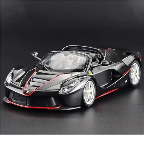 shuishuicui 1 24 für Ferrari Lafa Cabrio Automodell Legierung Spielzeugsammlung Gedenkdekoration Schreibtisch 20CM Schwarz Display Männer Jungen Geschenk von shuishuicui