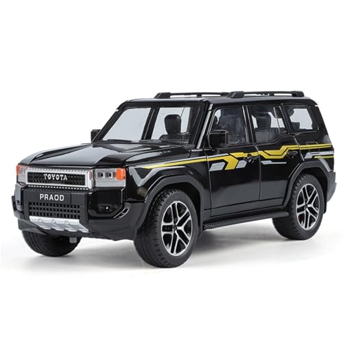 shuishuicui 1 24 für Toyota Prado LC250 Straßenbahn Legierung Auto Modell Spielzeug Sammlung Memorial 21CM Dekorative Schreibtisch Junge Freizeit(Black) von shuishuicui