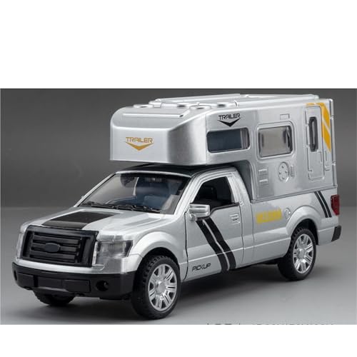 shuishuicui 1 32 für Ford F150 Pickup Caravan Legierung Auto Modell Spielzeug 17CM Dekoration Sammlung Display Schreibtisch Geschenk Für Männer(Silver) von shuishuicui